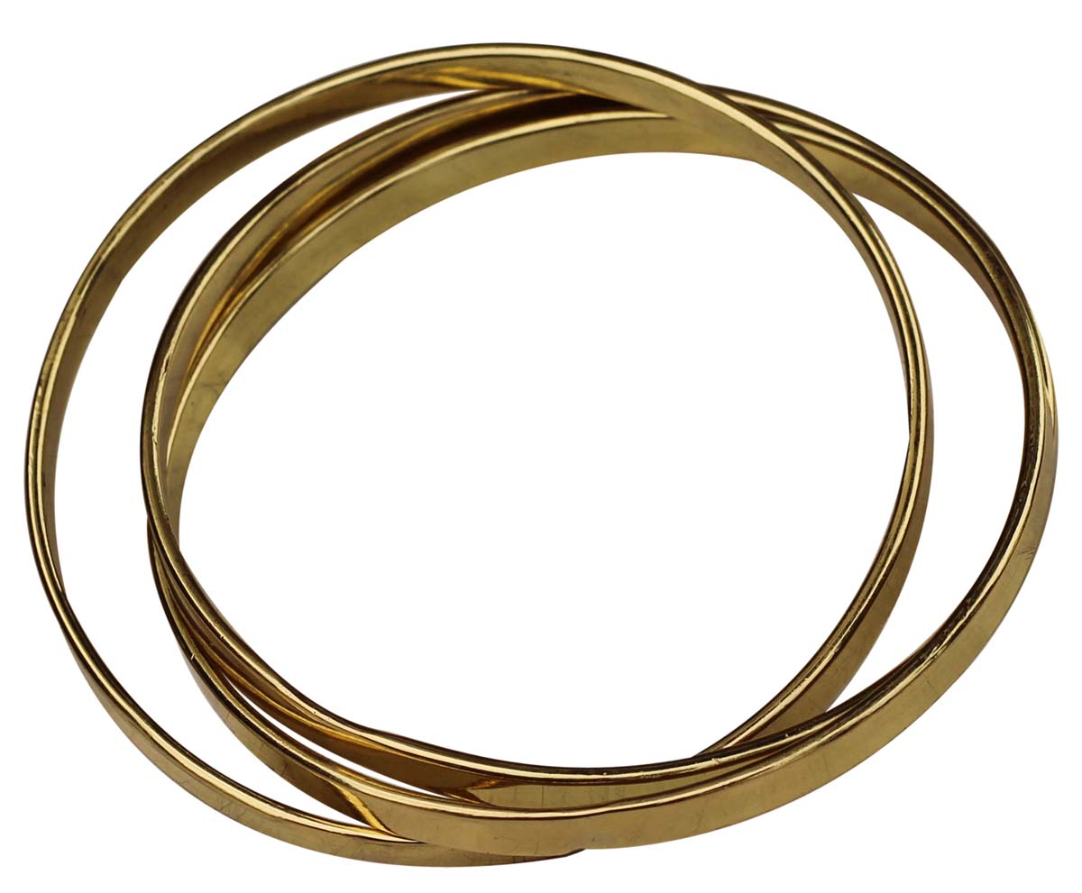 Wholesale Bracelets & Bangles – Set of 3 Bangles – Cast in Brass – Polished Lacquer Finish - Unique Fashionable Jewelry Collection for Women/Teens